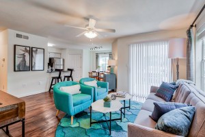 Two Bedroom Apartments in Knoxville, TN - Living Room with-Attached Private Patio  